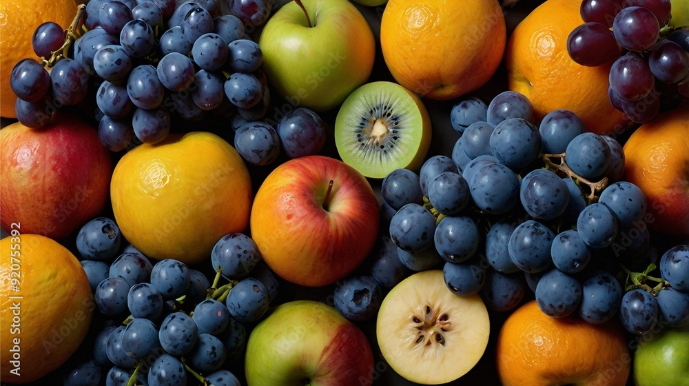 Grayscale Harmony: Detailed Fruit Medley in a Monochromatic Palette Grayscale Harmony: Detailed Fruit Medley in a Monochromatic Palette