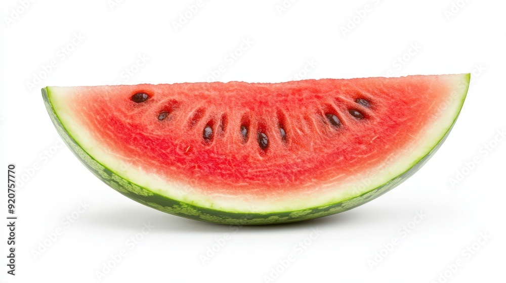 Juicy Watermelon Slice on White Background - Fresh Summer Fruit Refreshment Close-up Juicy Watermelon Slice on White Background - Fresh Summer Fruit Refreshment Close-up