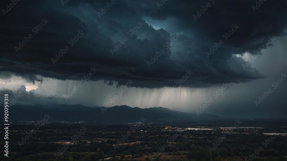 Dark storm clouds gathering on the horizon. Dark storm clouds gathering on the horizon.