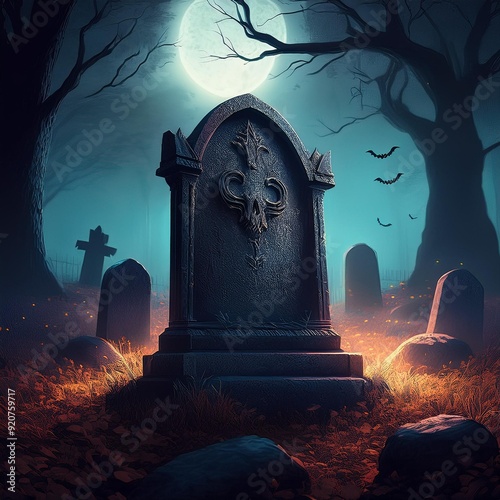 Creepy scene for halloween backgrounds