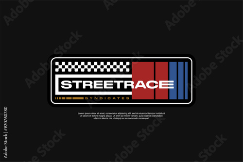 Vector Racing decal For motorcycle and cars Tshirt apparel, ready for printing photo