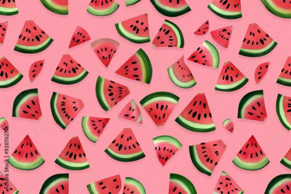 Half-cut Watermelon Fruits Logo seamless pattern Flat Design Cartoon Vector. Beautiful simple AI generated image in 4K, unique. Half-cut Watermelon Fruits Logo seamless pattern Flat Design Cartoon Vector. Beautiful simple AI generated image in 4K, unique.