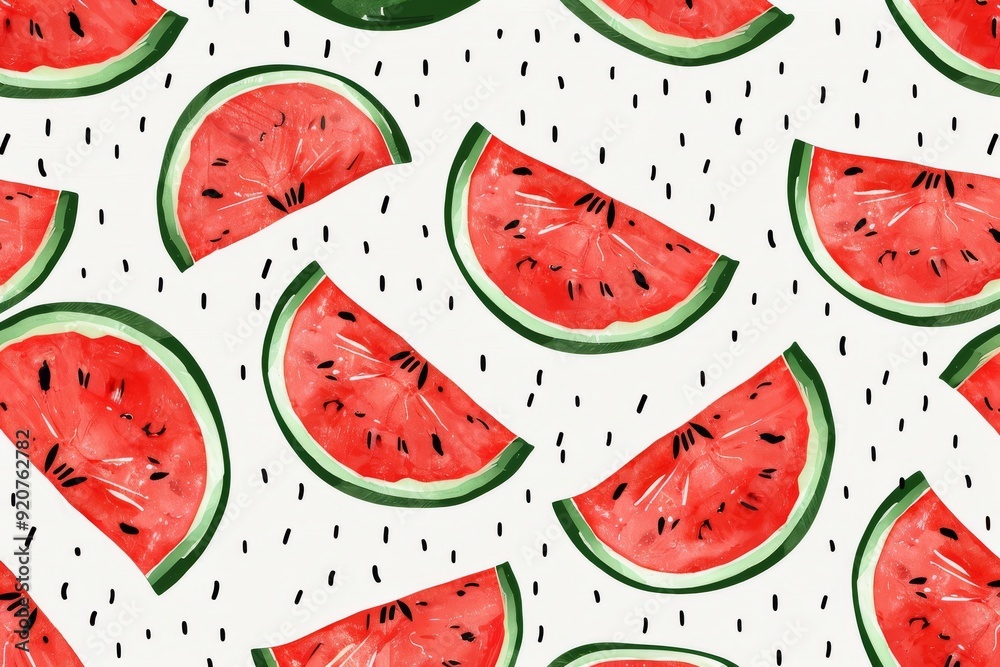 Half-cut Watermelon Fruits Logo seamless pattern Flat Design Cartoon Vector. Beautiful simple AI generated image in 4K, unique. Half-cut Watermelon Fruits Logo seamless pattern Flat Design Cartoon Vector. Beautiful simple AI generated image in 4K, unique.