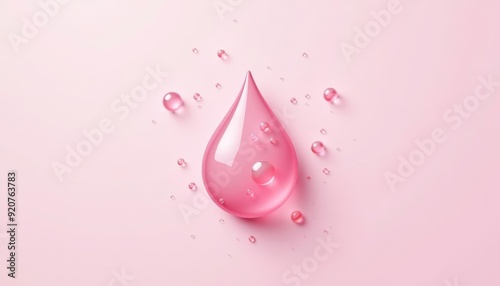  Elegance in a drop  Pink droplet on a pink background