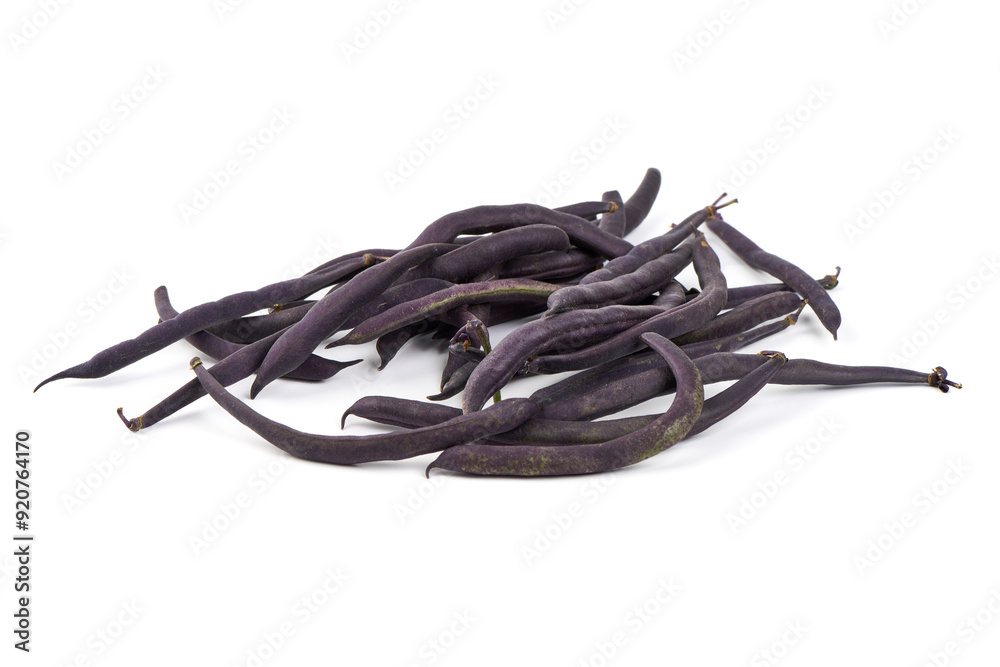 Raw Purple Organic String Beans, isolated on white background. Raw Purple Organic String Beans, isolated on white background.