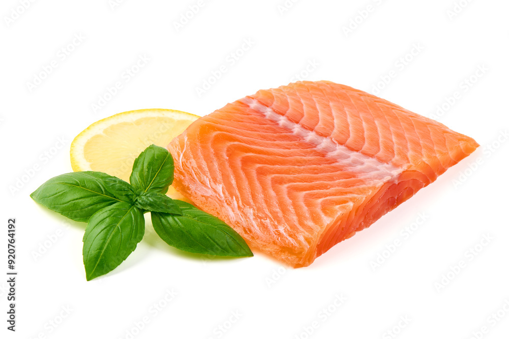 Salmon, fresh salmon fillet isolated on white background. Salmon, fresh salmon fillet isolated on white background.