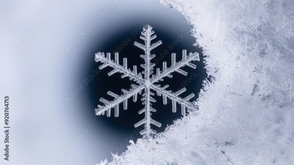 A snowflake is shown in the middle of a pile, AI