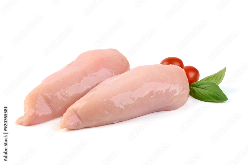 Raw chicken breast, isolated on white background. Raw chicken breast, isolated on white background.