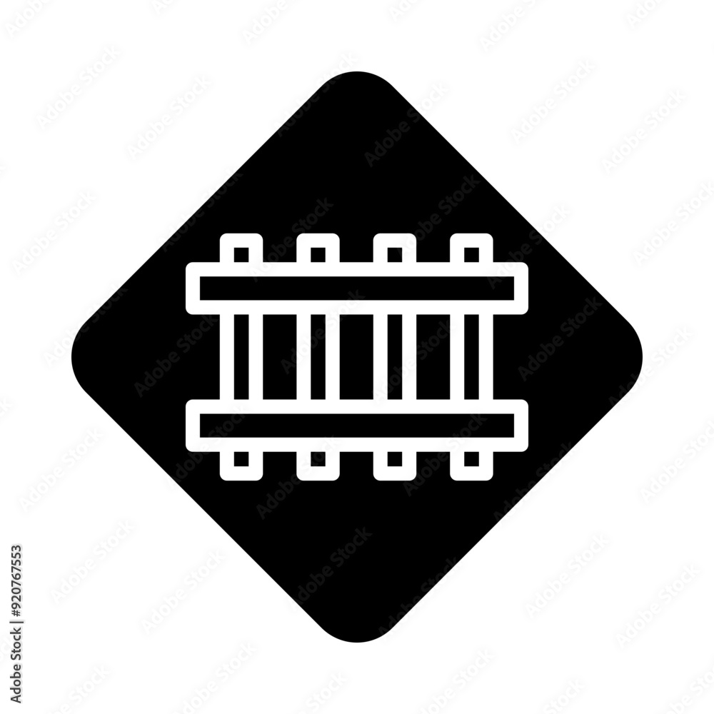 Naklejka premium Railway symbol glyph icon