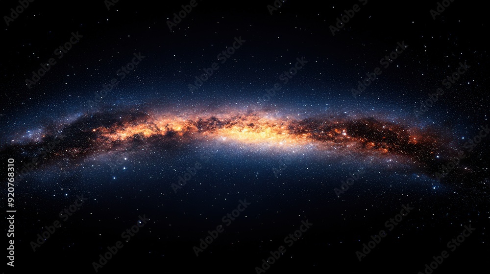 Fototapeta premium A photo of a breathtaking starry sky, captured with a long exposure, showcasing the vastness and beauty of the cosmos.