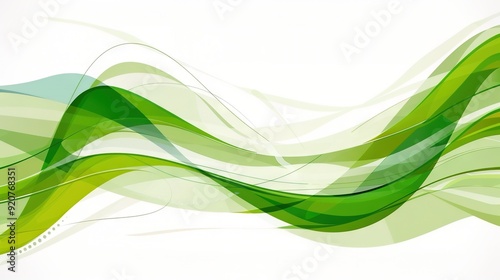  Green & White Wavy Background Image