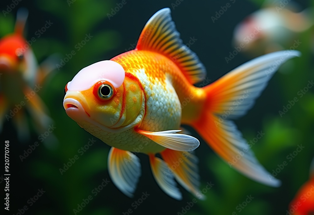 Stunning High-Resolution Image of a Goldfish Swimming in a Fish Pond, Perfect for Nature and Animal Lovers 