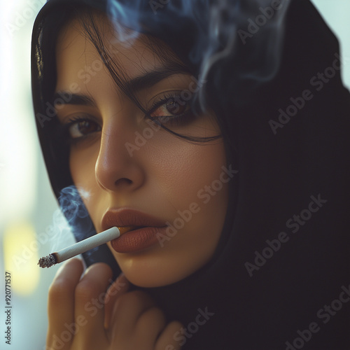 arab woman smoking