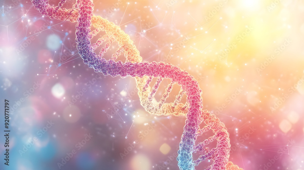DNA Double Helix with Bokeh Background. DNA Double Helix with Bokeh Background.