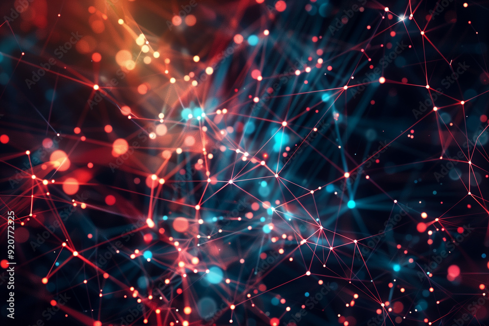 Digital cyberspace with particles and digital data transfer and security, AI. Abstract background Digital cyberspace with particles and digital data transfer and security, AI. Abstract background
