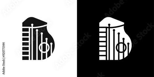 zither icon logo set vector
