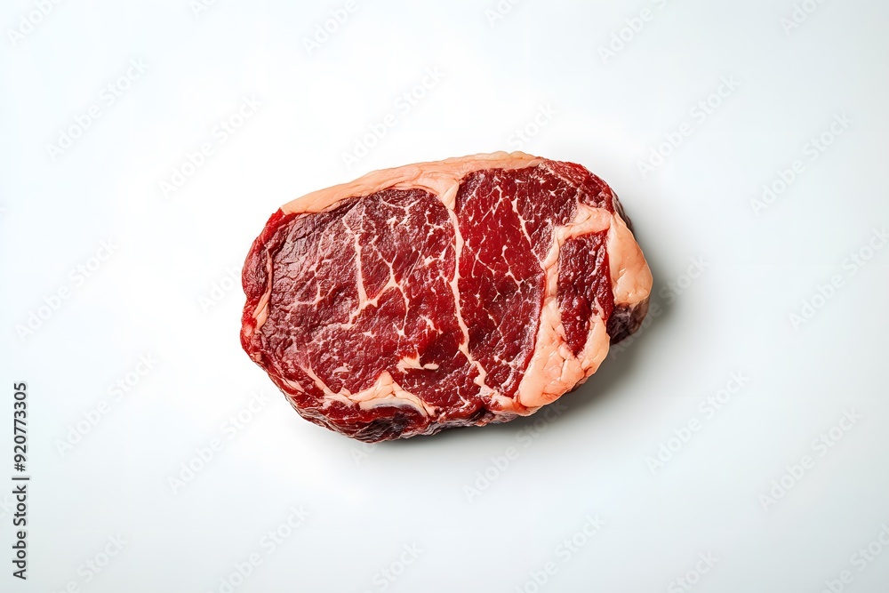 Fototapeta premium Raw Beef Steak Isolated On White Background.