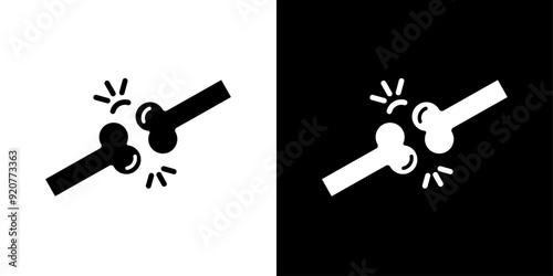 Arthritis knee joint pain icon logo set vector