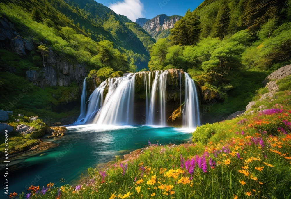 Obraz premium stunning landscapes featuring hidden travel gems breathtaking views most beautiful destinations, adventure, architecture, autumn, beach, beauty