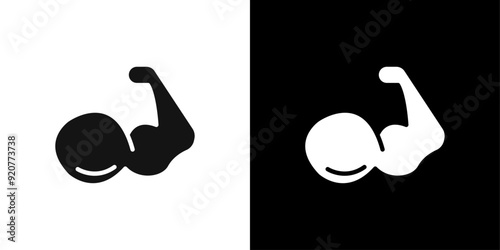 Biceps icon logo set vector