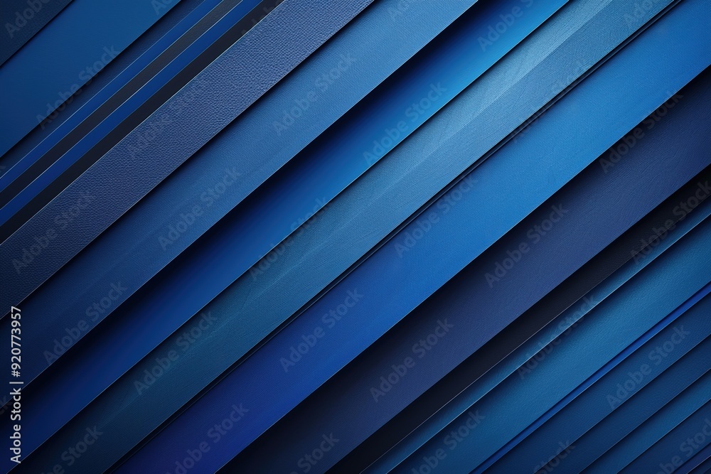 Obraz premium Abstract blue geometric background with diagonal stripes.