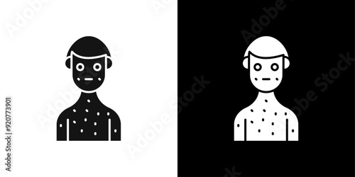 Boy chicken pox icon logo set vector