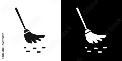 Broom icon (2) logo set vector