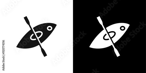 canoe icon logo set vector