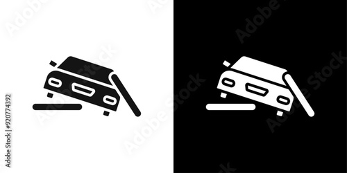 car accident icon logo set vector