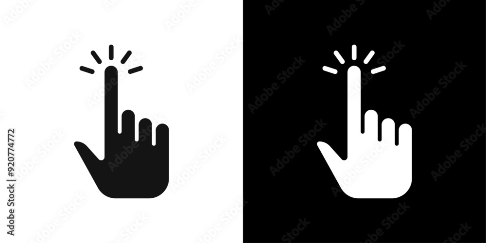 Fototapeta premium Clicking finger icon logo set vector