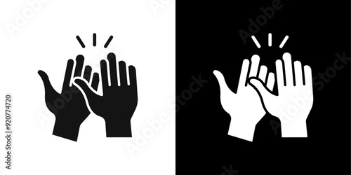 Clapping hand icon logo set vector