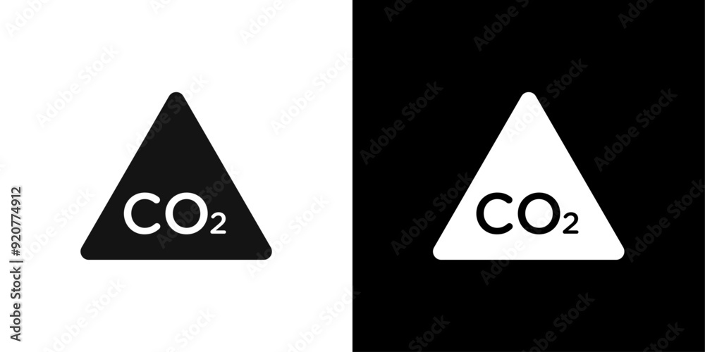 CO2 Triangle Warning icon logo set vector CO2 Triangle Warning icon logo set vector