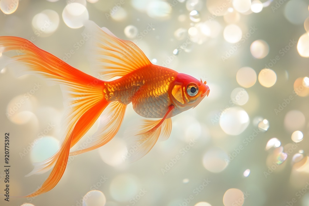 Goldfish in Bokeh Background. Goldfish in Bokeh Background.