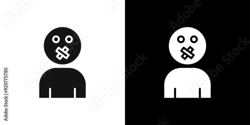 discrimination or censorship icon logo set vector