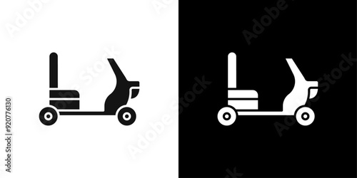Electric wheelchair scooter icon logo set vector