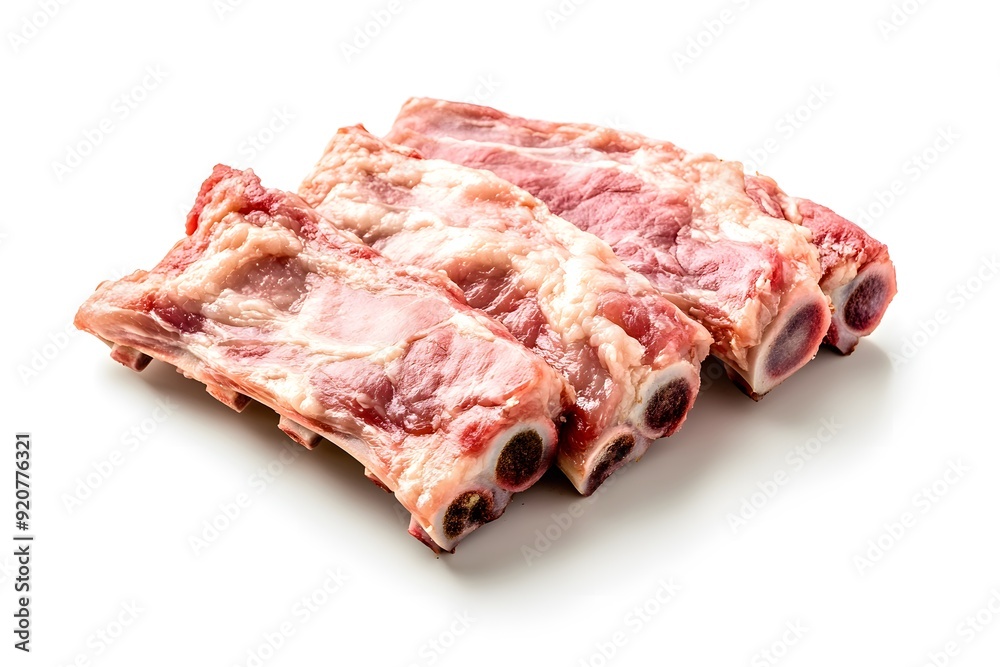 Raw Pork Ribs Isolated on White Background. Raw Pork Ribs Isolated on White Background.