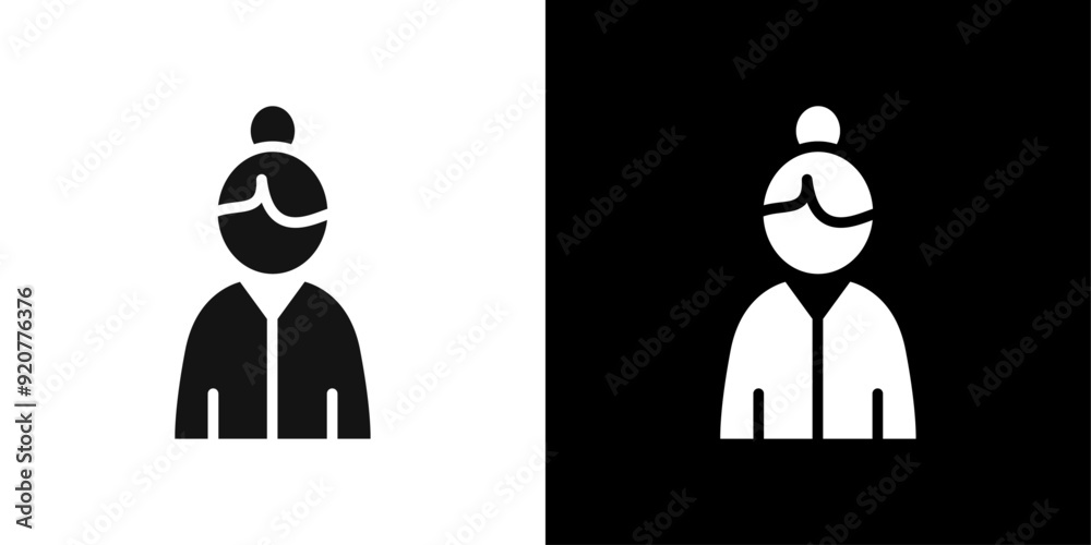 Female Teacher icon logo set vector Female Teacher icon logo set vector