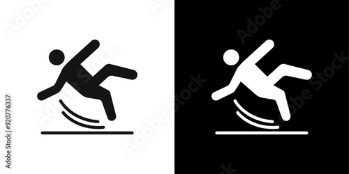 fall accident icon logo set vector