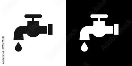 faucet icon logo set vector