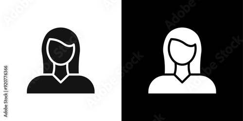 Female Avatar icon logo set vector