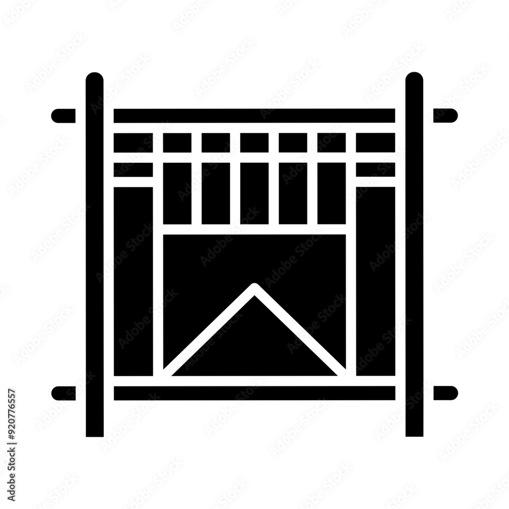 Weaving Loom glyph icon Weaving Loom glyph icon