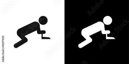 Floor cleaning man icon logo set vector