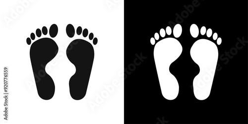 footprint human icon logo set vector