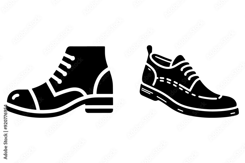 shoe icon silhouette vector illustration isolated on transparent background- Generative AI shoe icon silhouette vector illustration isolated on transparent background- Generative AI