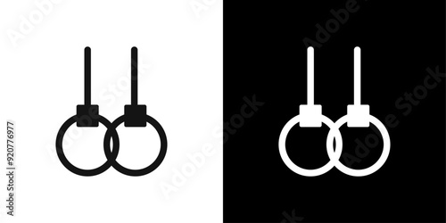 Gymnastic ring icon logo set vector