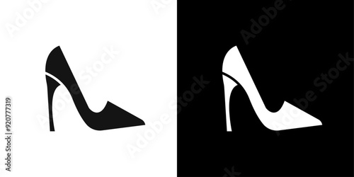 high heel shoes icon logo set vector