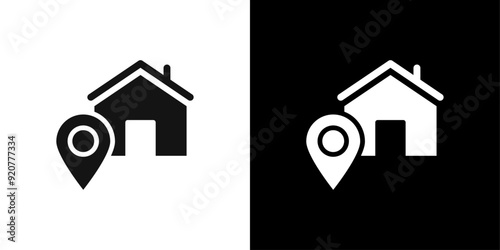 Home Address icon logo set vector