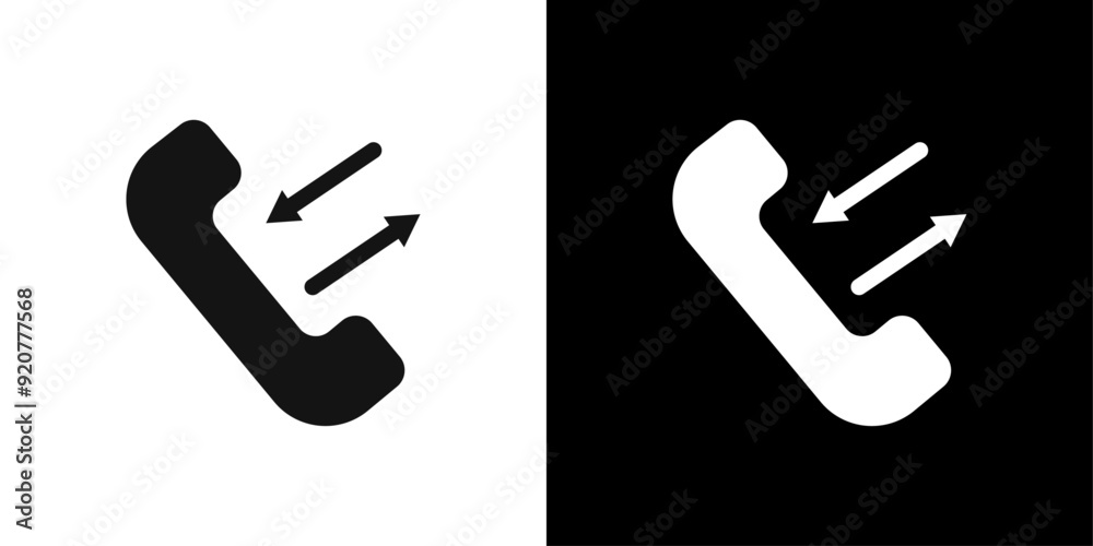 incoming outgoing calls icon logo set vector incoming outgoing calls icon logo set vector
