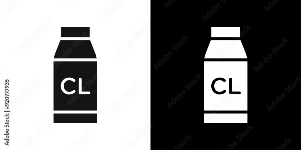 liquid Chlorine chemical icon logo set vector
