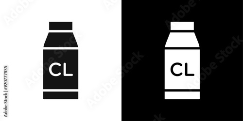 liquid Chlorine chemical icon logo set vector